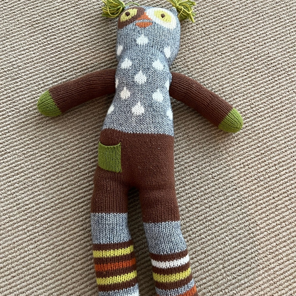 Owl Bla Bla knit stuffed toy